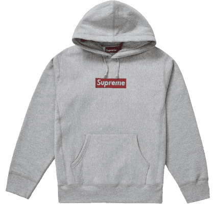 Supreme Swarovski Box Logo Hooded Sweatshirt - Heather Grey
