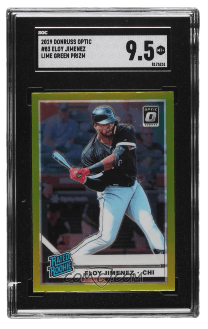 2019 Panini Donruss Optic - Lime Green Prizm #83 - Rated Rookies - Eloy Jimenez SGC 9.5
