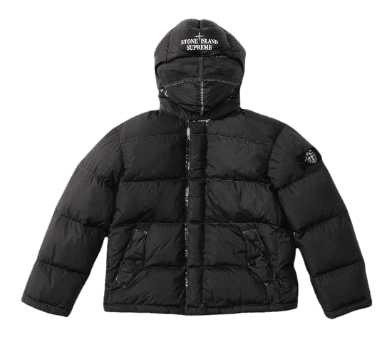 Supreme Stone Island Painted Camo Crinkle Down Jacket - Black