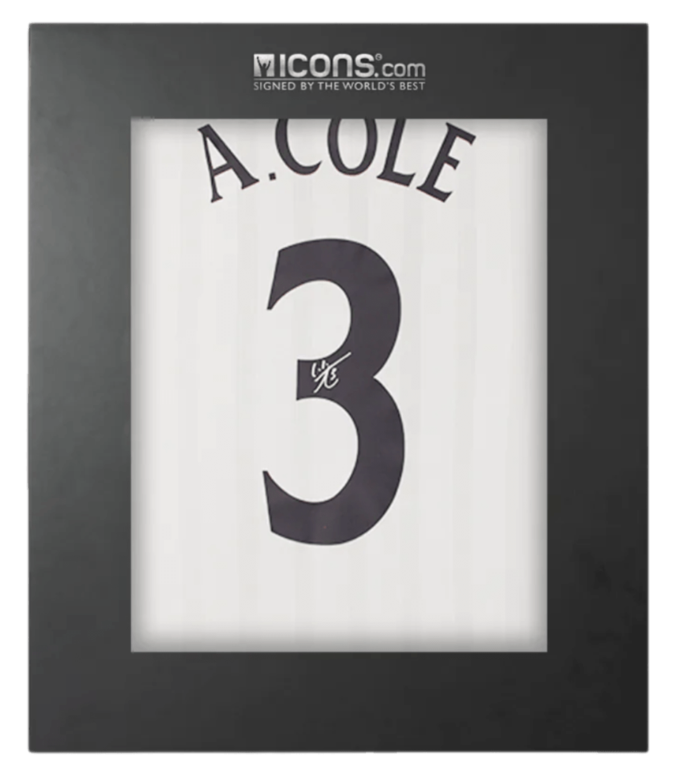Ashley Cole Back Signed England 2002 Home Shirt In Deluxe Packaging
