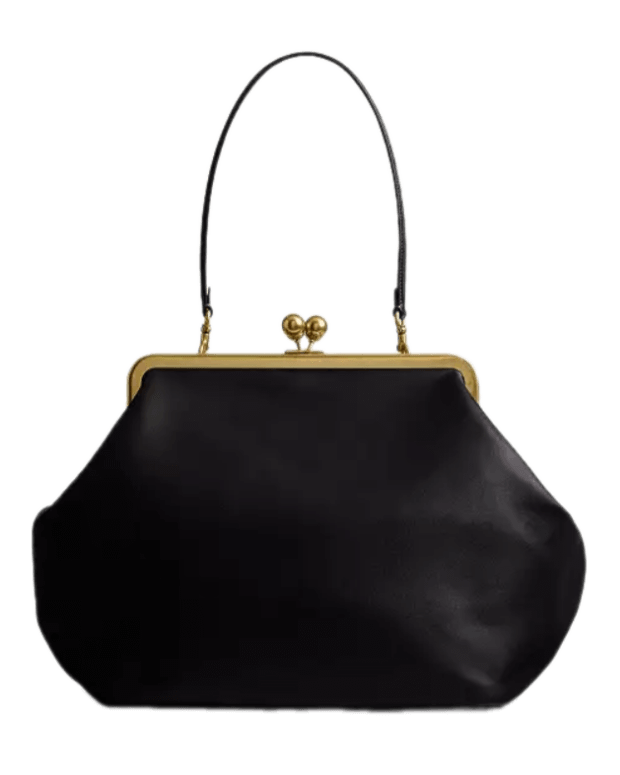 Coach Large Kisslock Frame Bag - Brass/Black