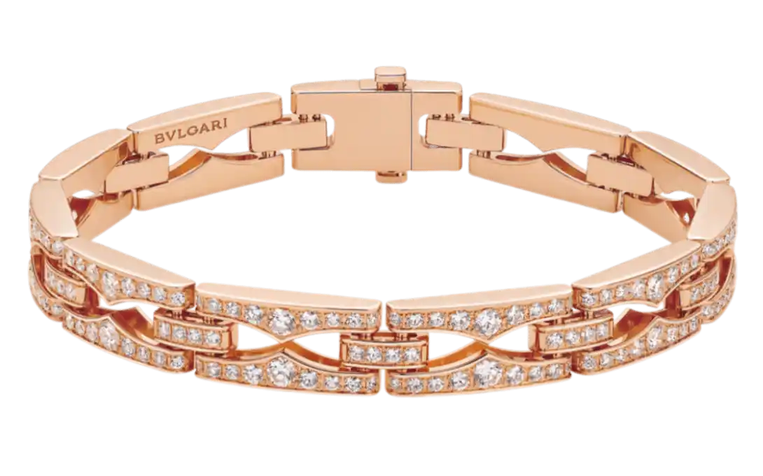 Bvlgari B.zero1 Rock ChainWith Pavé Diamonds Bracelet - Rose Gold