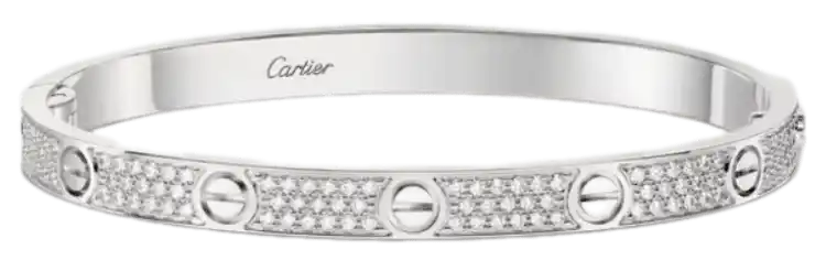 Cartier Love Bracelet Medium Model Paved Diamonds - 18k White Gold