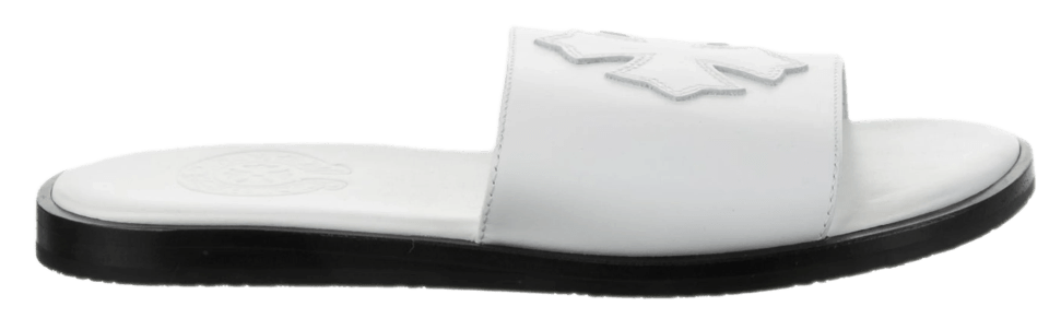 Chrome Hearts Leather Slides - White