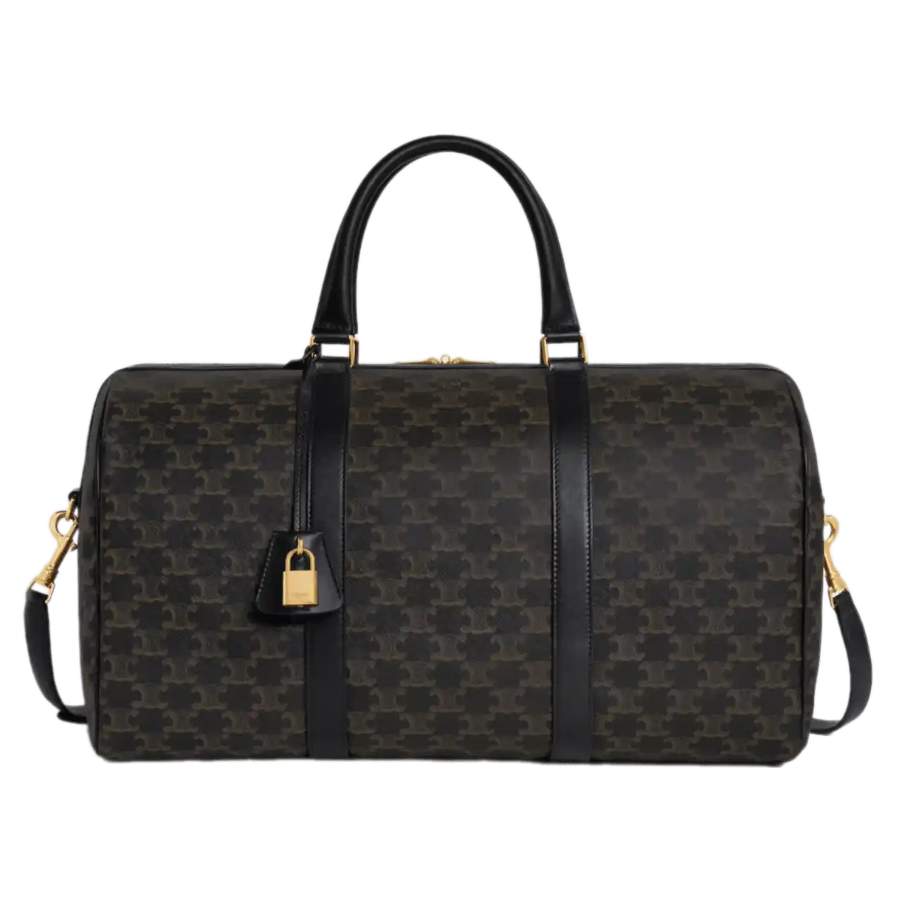 Celine Medium Travel Bag In Triomphe Canavs and Calfskin - Black