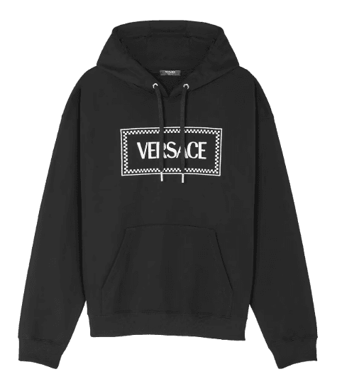 Versace 90s Vintage Logo Hoodie - Black