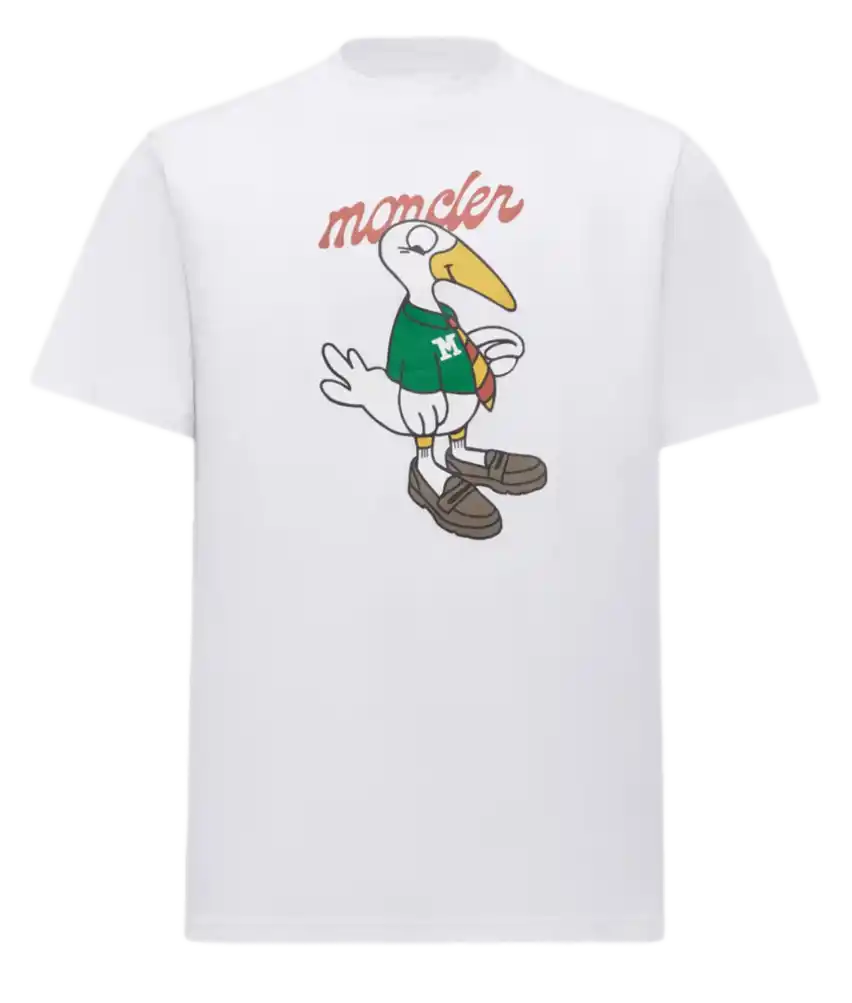 Moncler Mascot Logo Cotton T-Shirt - White