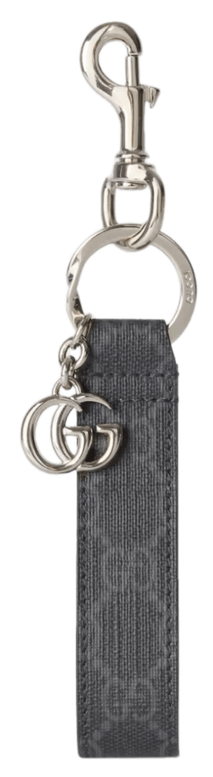 Gucci GG Keychain with Double G - Grey