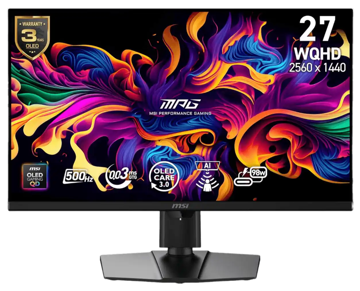 MSI MPG 271QR QD-OLED X50 27" QHD 500HZ Gaming Monitor