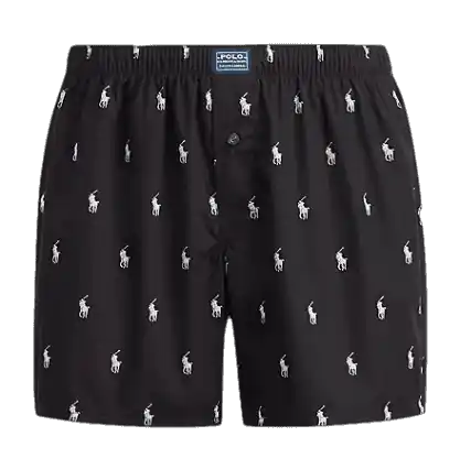 Polo Ralph Lauren Woven Cotton Allover Pony Boxer - Black