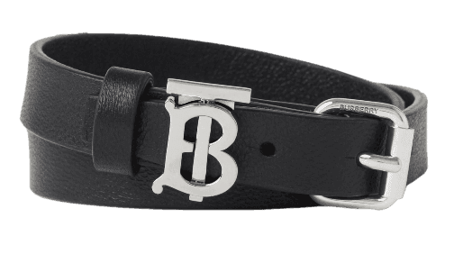 Burberry Monogram Motif Leather Bracelet - Black/Palladium