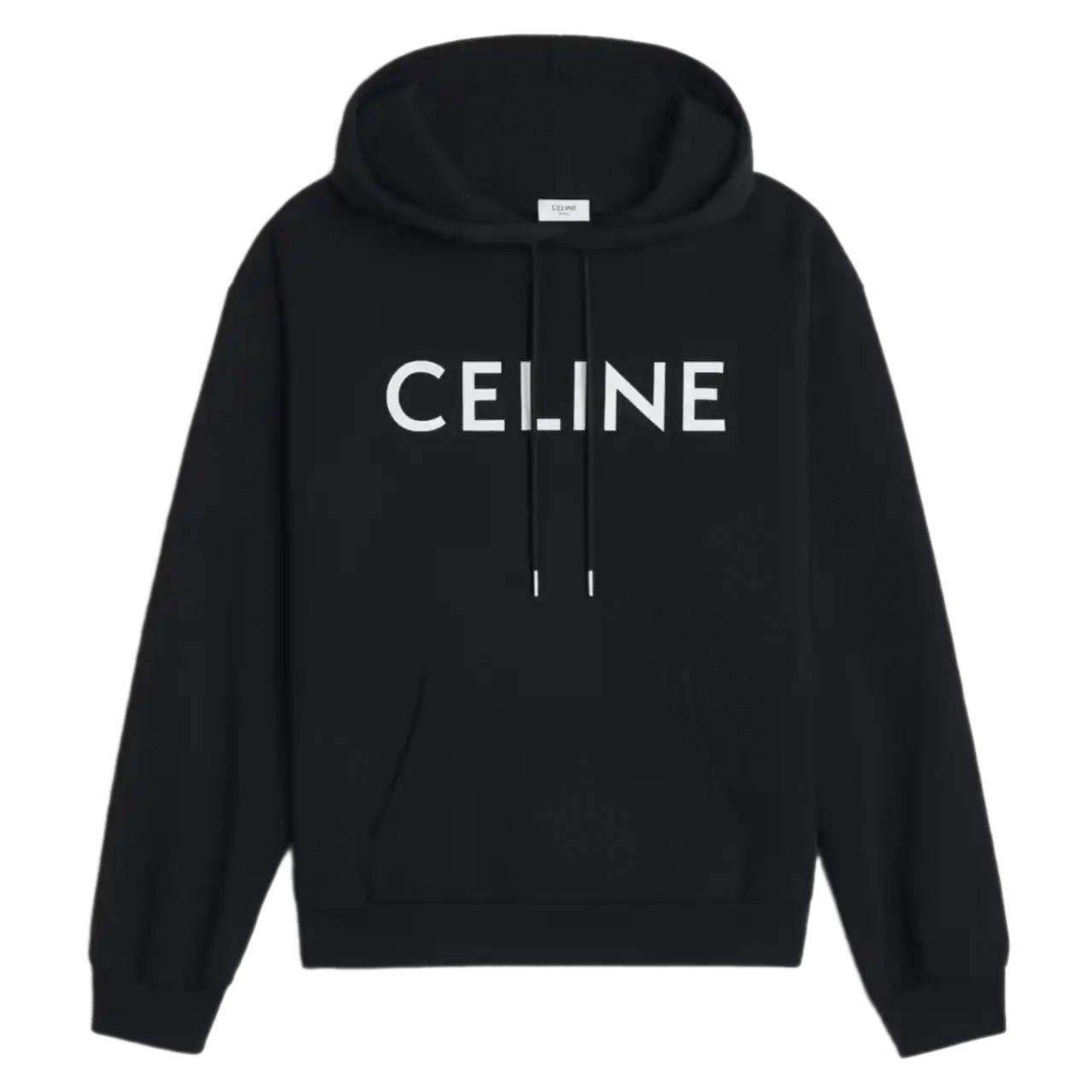 Celine Loose Hoodie In Cotton Fleece - Black/White