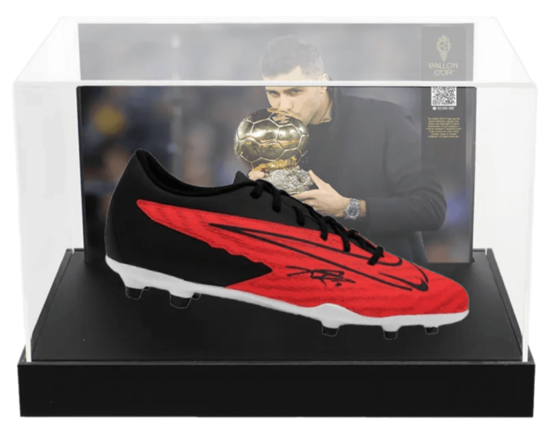 Rodri Official Ballon d'Or Signed Nike Football Boot In Photo Acrylic Case: Option 1