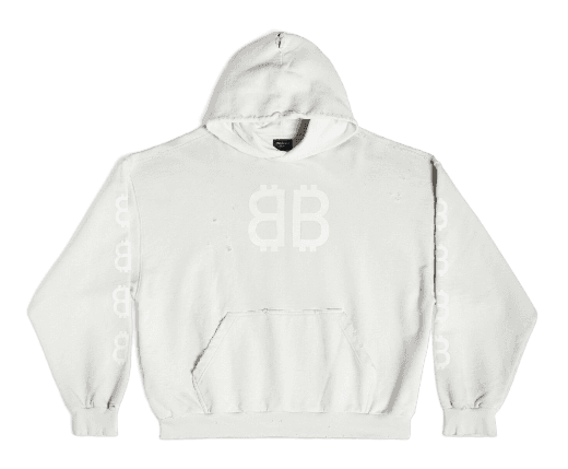 Balenciaga Crypto Medium Fit Hoodie - White