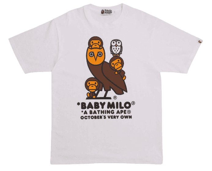 BAPE x OVO Baby Milo T-shirt Men's - White