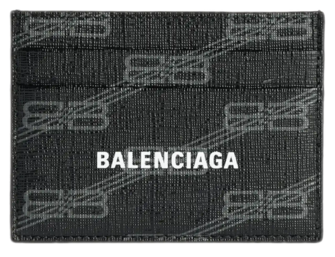 Balenciaga Signature Card Holder BB Monogram Coated Canvas - Black