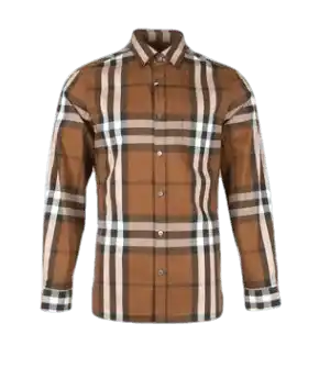 Burberry Check Stretch Cotton Poplin Shirt - Birch Brown