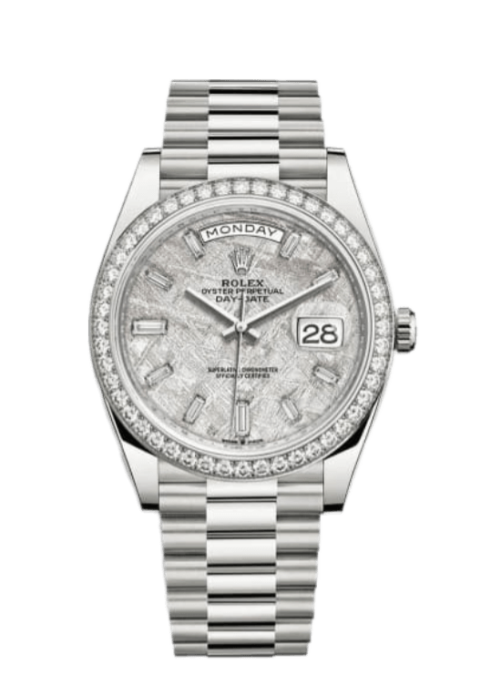 Rolex Day-Date Meteorite Diamond Dial - 40mm, White Gold, Diamond Bezel