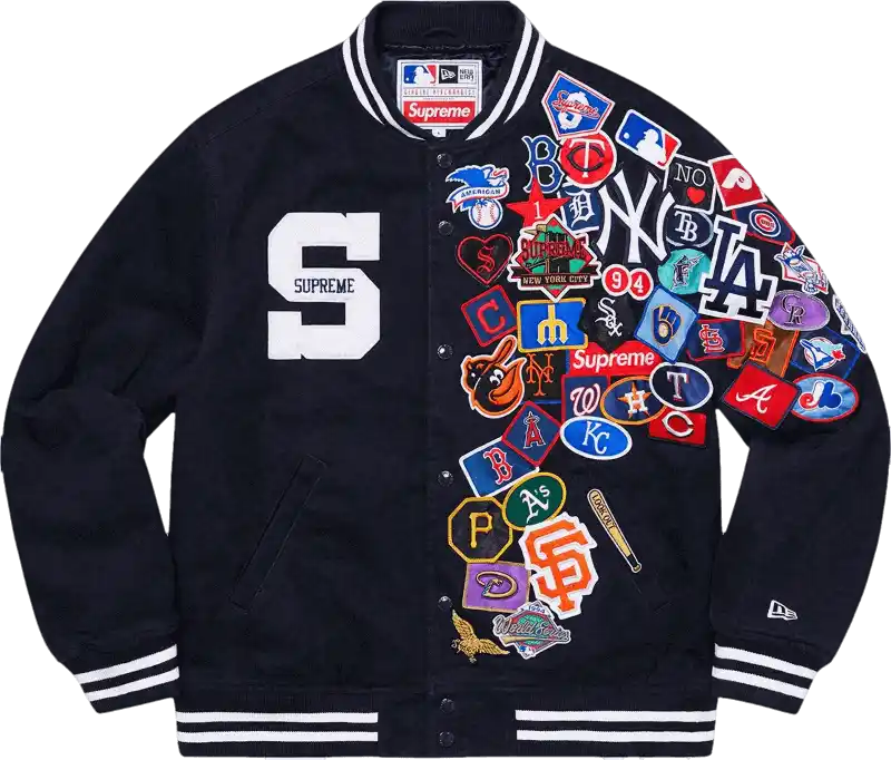 Supreme New Era MLB Varsity Jacket - Navy