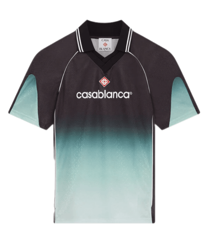 Casablanca Gradient Monogram Jacquard Short Sleeve Football Shirt - Multicolor