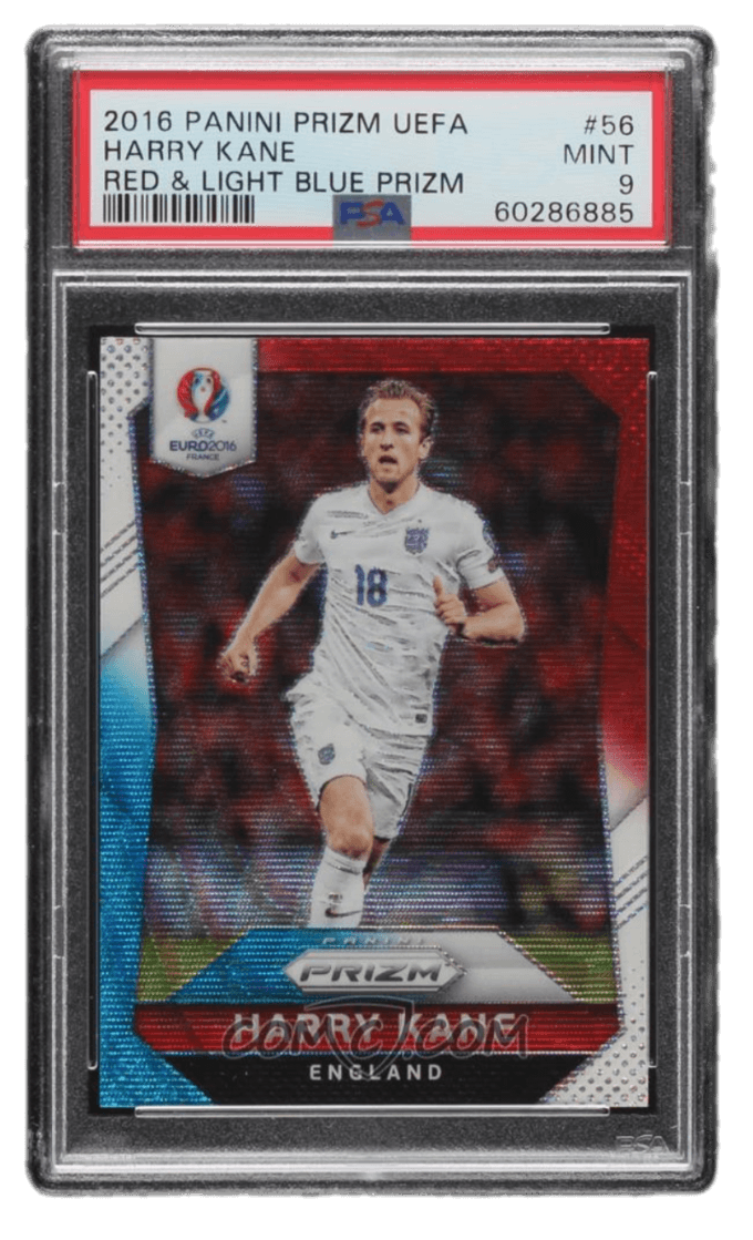2016 Panini Prizm UEFA Euro - Red & Light Blue Prizm #56 - Harry Kane PSA 9 MINT