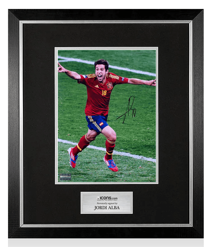 Jordi Alba Signed Spain Photo In Premium Photo Frame: UEFA EURO 2012 Final Goal