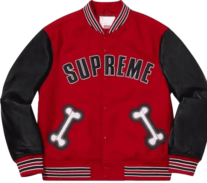 Supreme Bone Varsity Jacket - Red