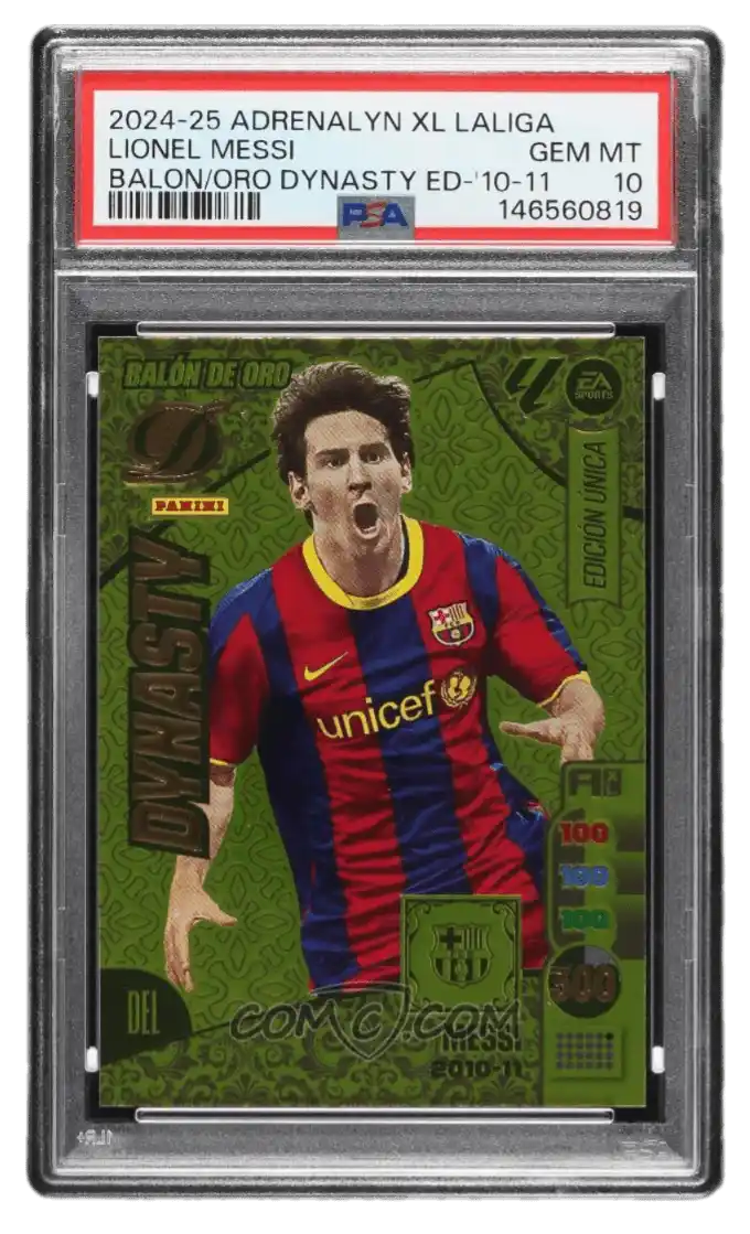 2024-25 Panini Adrenalyn XL La Liga - Balon de Oro Dynasty Edicion Unica #10-11 - Lionel Messi (2010-11) PSA 10