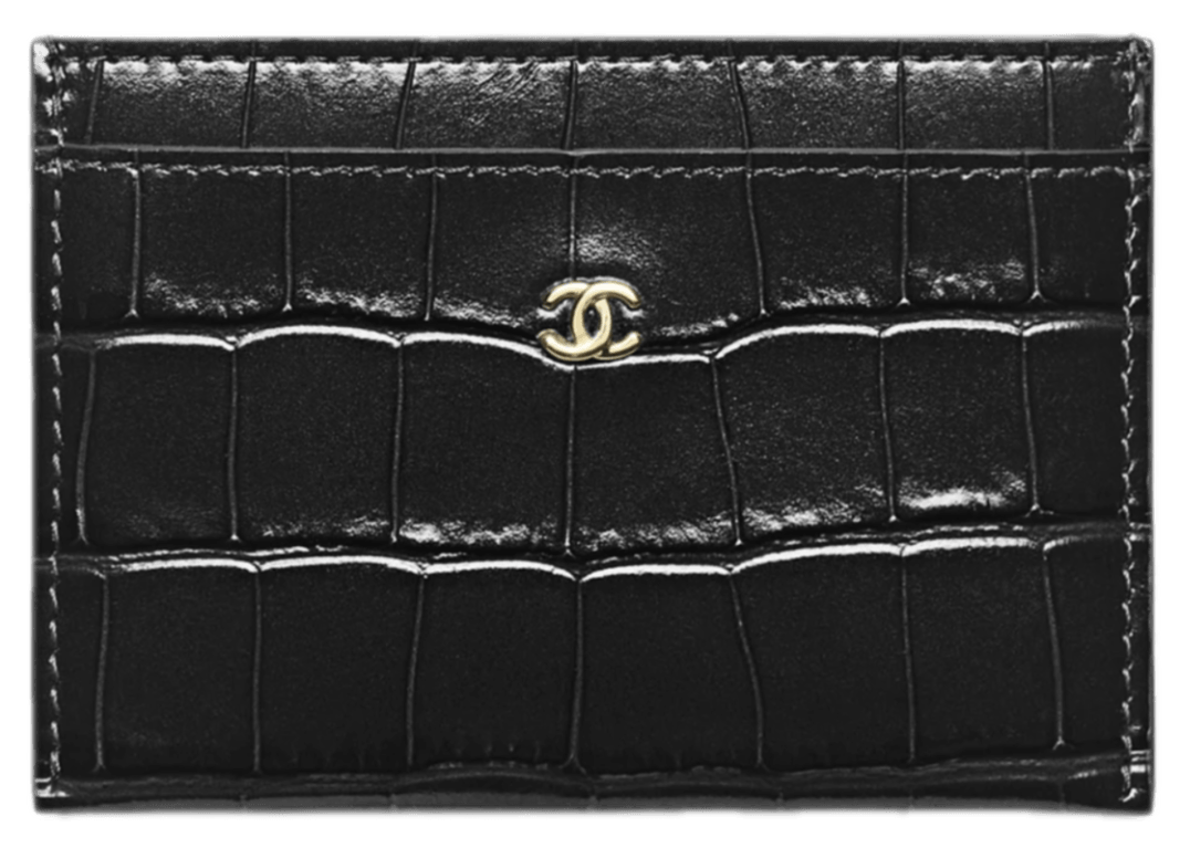 Chanel Card Holder Crocodile Embossed Calfskin - Black