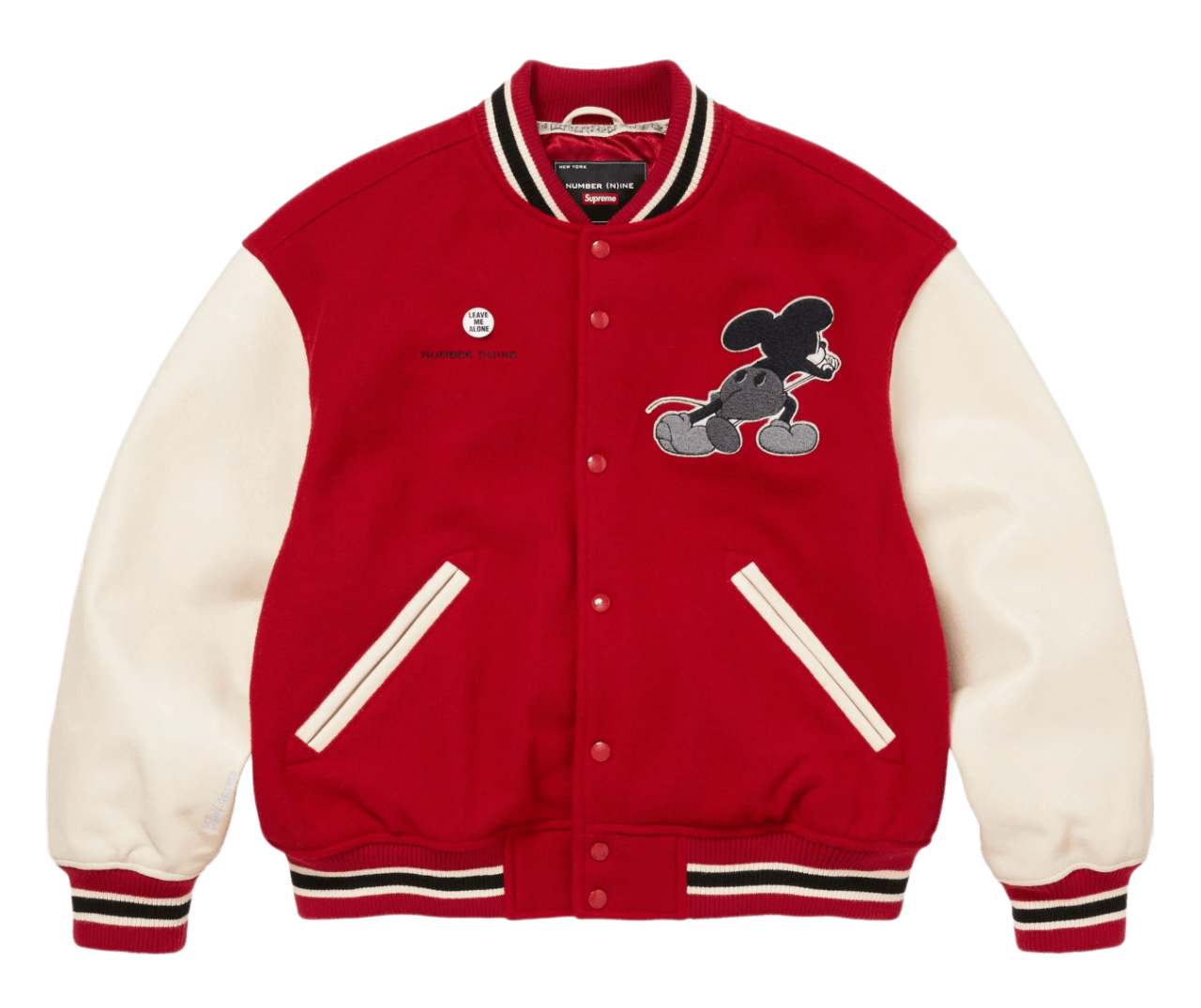 Supreme Number (N)ine Mickey Varsity Jacket - Red