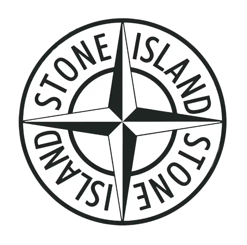 Stone Island Badge Black and White Sticker