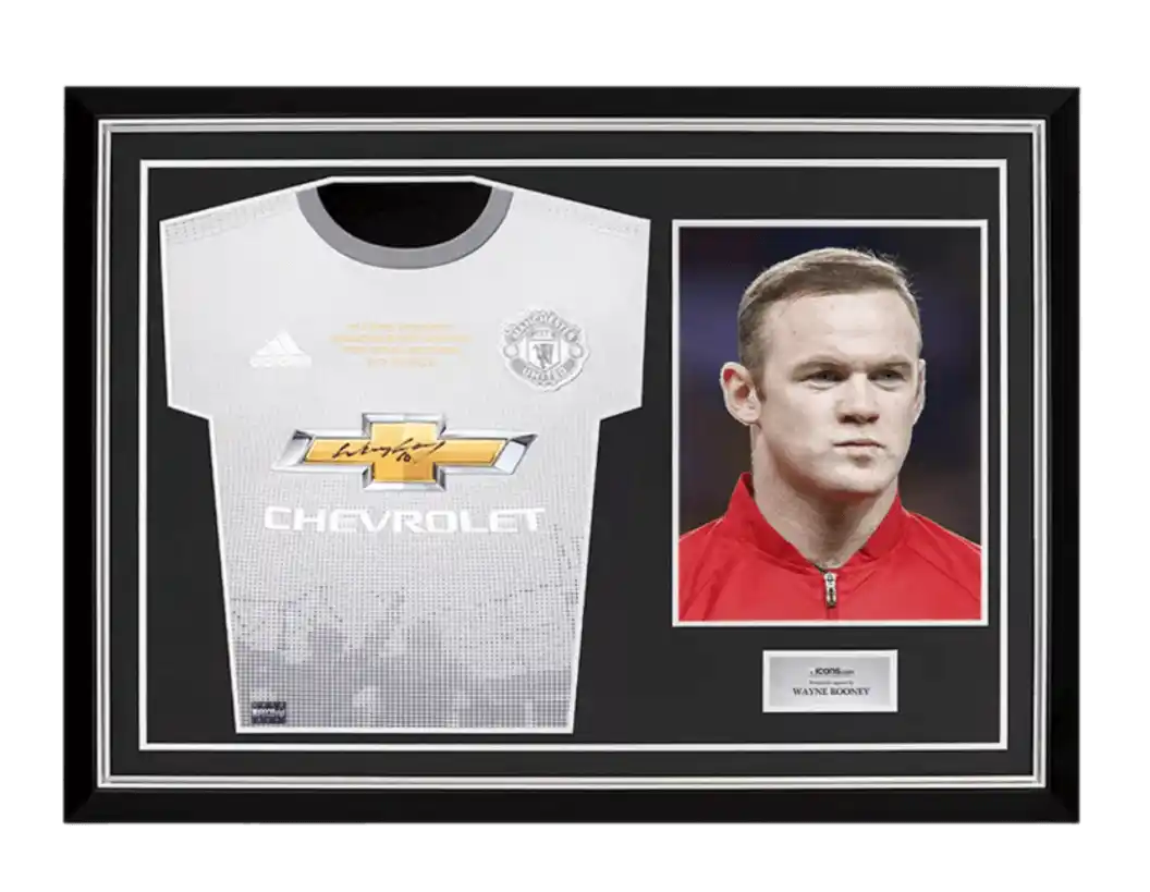 Wayne Rooney Front Signed Manchester United 2017-18 Third Shirt: 253 Top Goalscorer Edition In Hero Frame