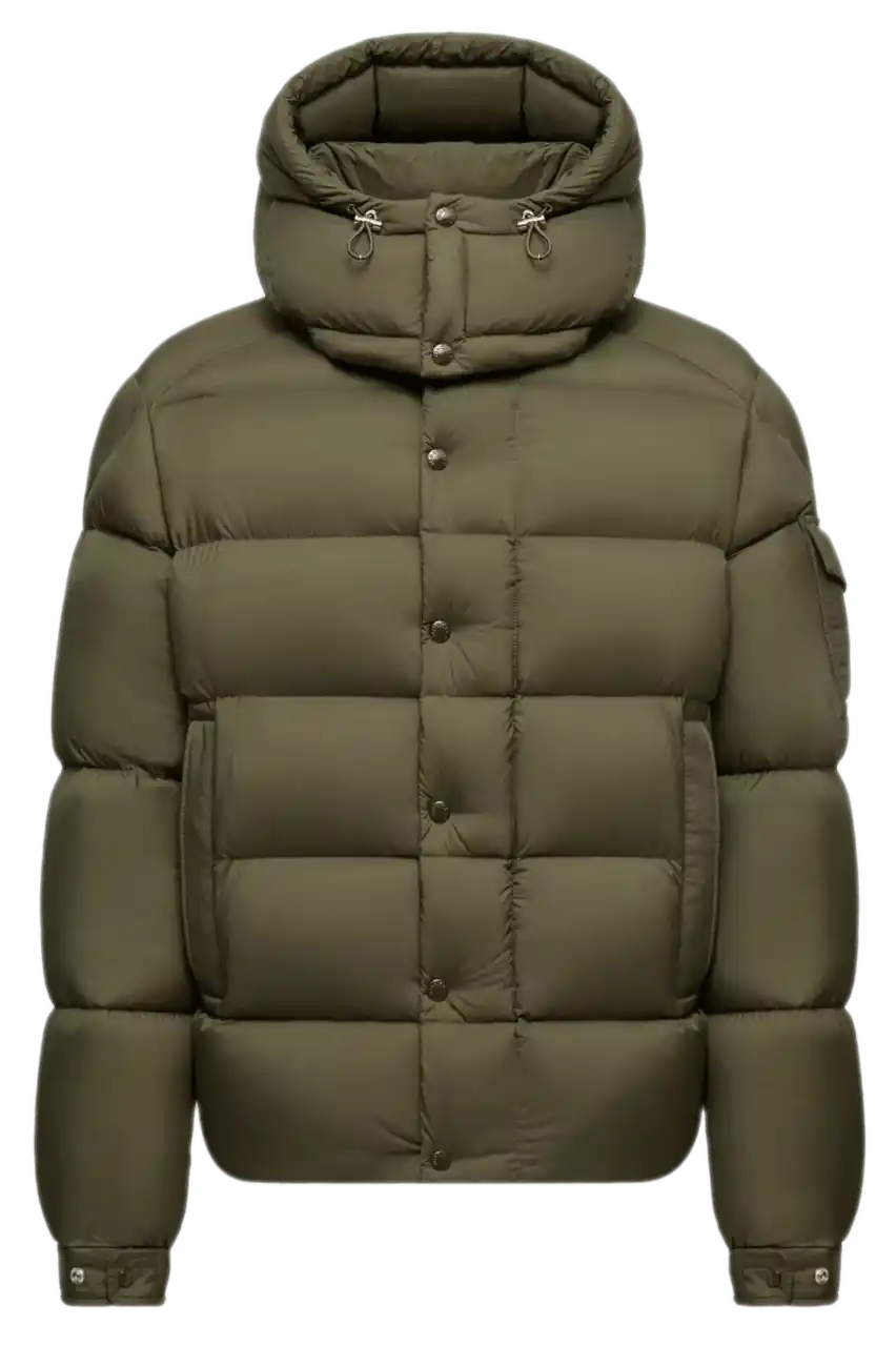 Moncler Maya 70 Hooded Short Down Jacket - Olive Green