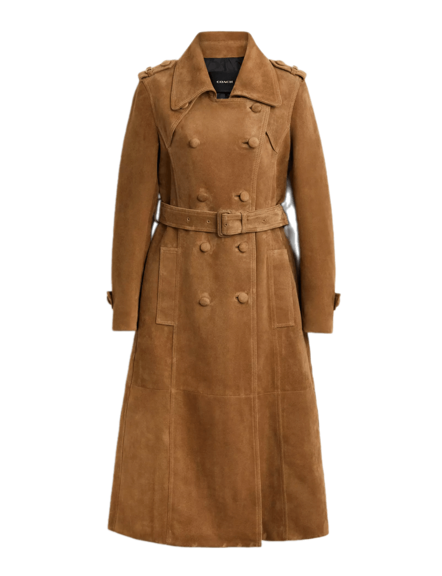Coach Heritage C Plaque Suede Trench Coat - Cedar