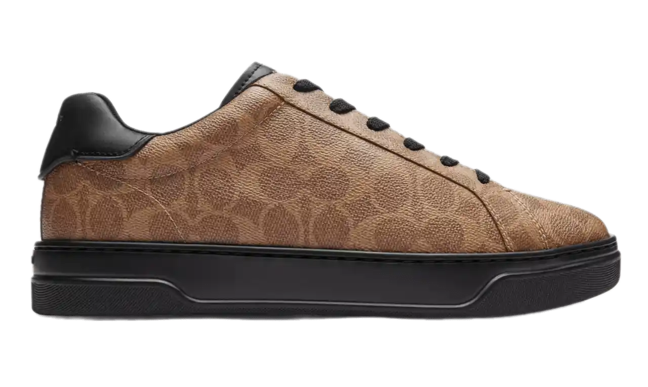 Coach High Line Sneaker In Signature Canvas - Khaki/Black