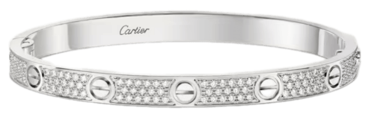 Cartier Love Bracelet Medium Model Paved Diamonds - 18k White Gold