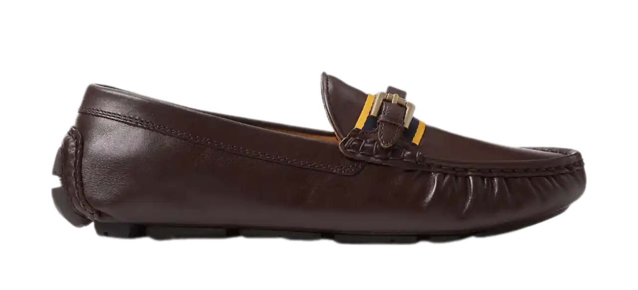 Ralph Lauren Anders Leather Driver - Dark Brown