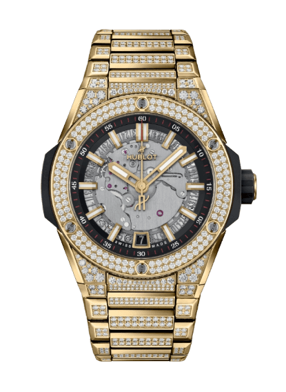 Hublot Big Bang Integrated Time Only Yellow Gold Pavé - 40mm, 18k Gold, Diamonds