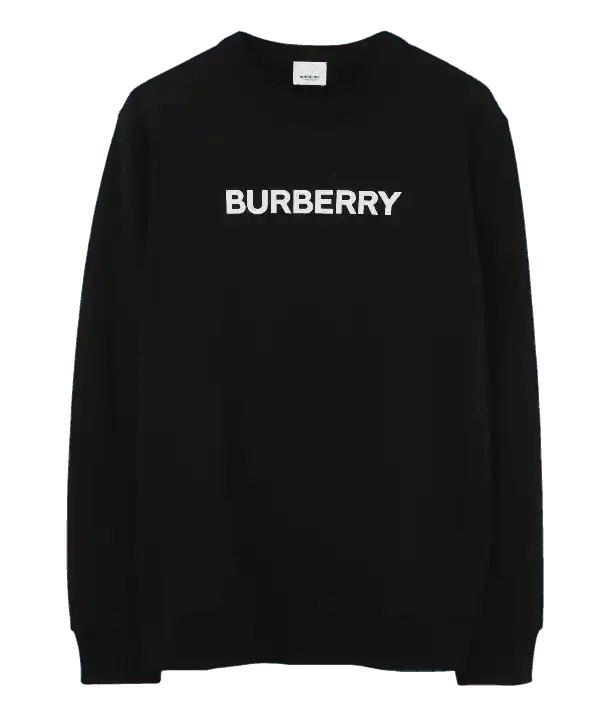Burberry Logo Print Cotton Sweatshirt - Black