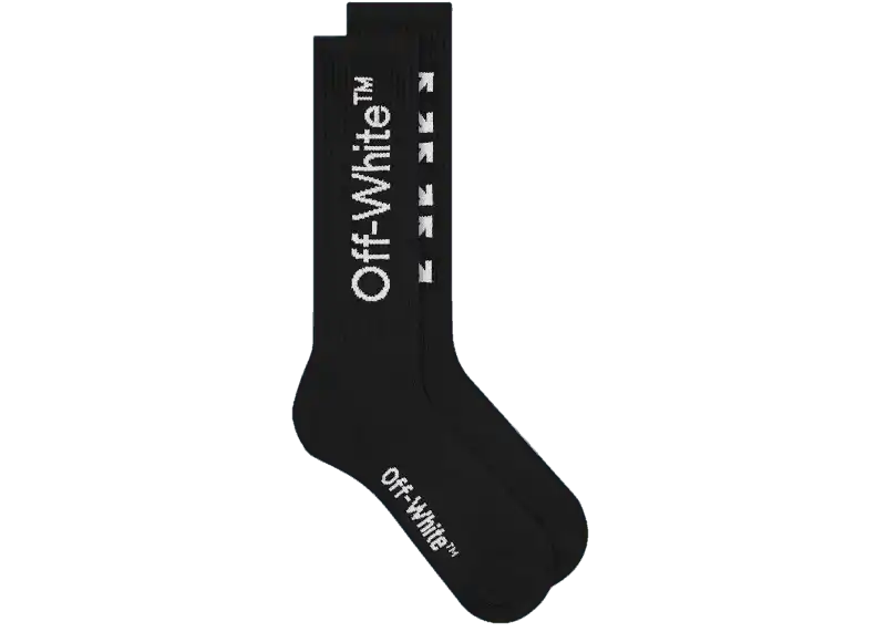 Off-White Arrows Mid Length Socks - Black/White