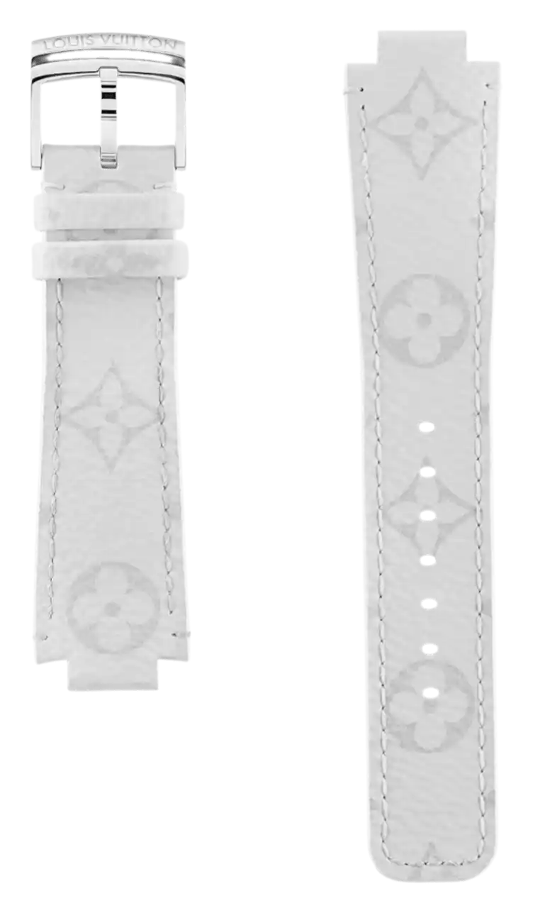 Louis Vuitton Tambour White Monogram Canvas Strap