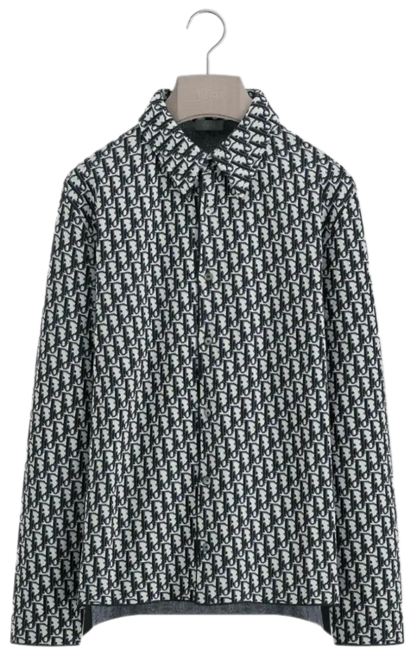 Dior Oblique Overshirt - Navy Blue Cotton Jacquard