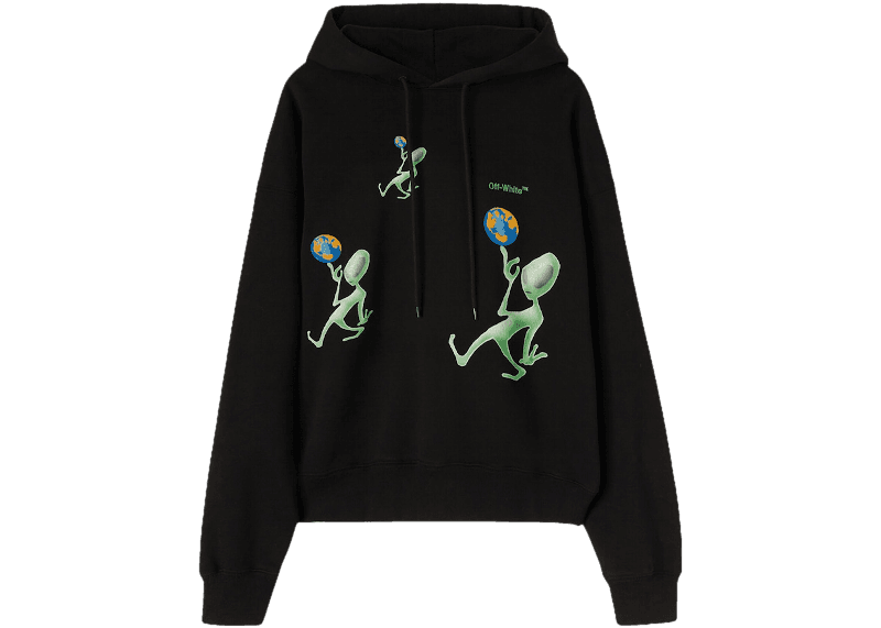 Off-White Alien Arrow Skate Hoodie - Black/Green