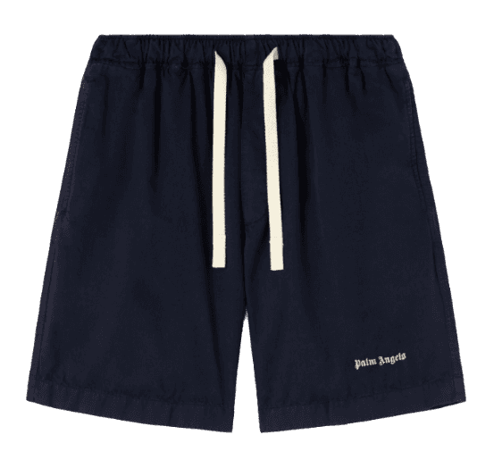 Palm Angels Logo Bermuda - Navy Blue Off White