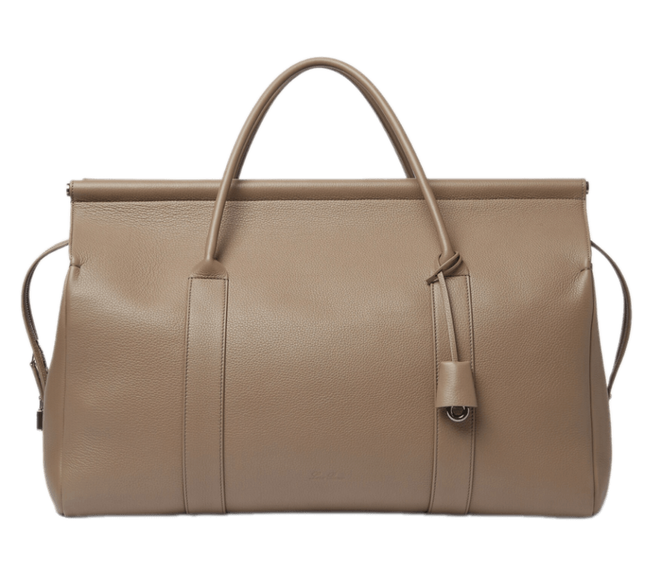 Loro Piana Calfskin Loom Weekender bag L50 - Warm Mastic/Onyx