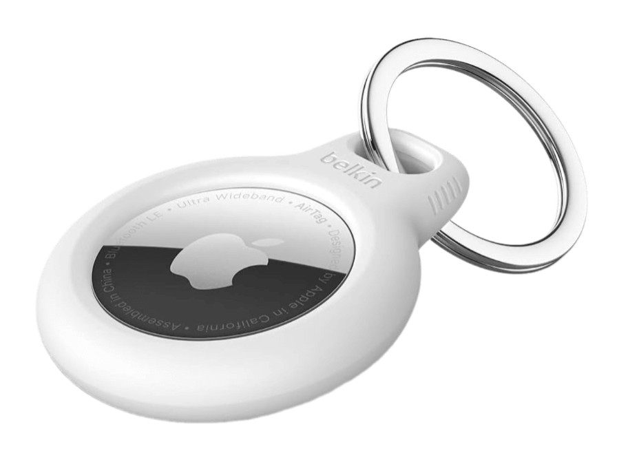 Belkin AirTag Case with Key Ring - White