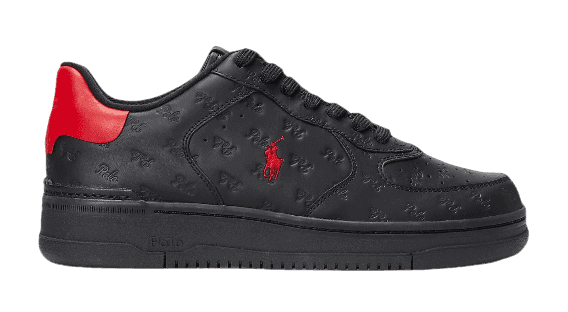 Polo Ralph Lauren Masters Court Logo Leather Sneaker - Black