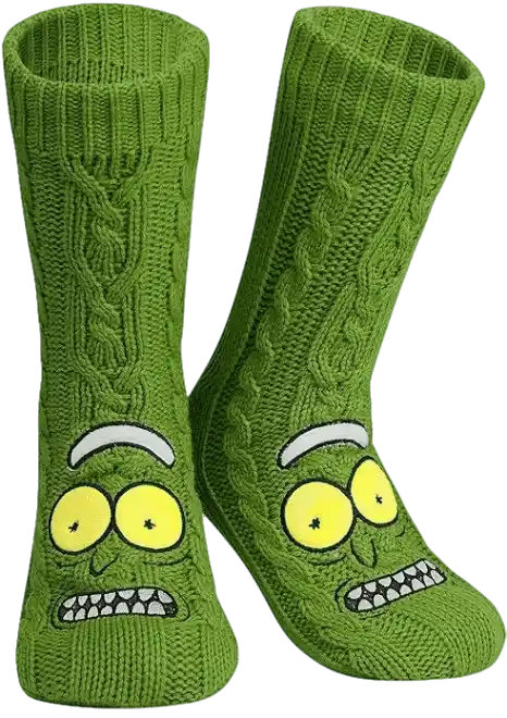 Pickle Rick Slipper Socks