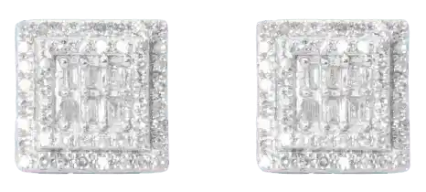 Carly Gold Diamond Square Earrings