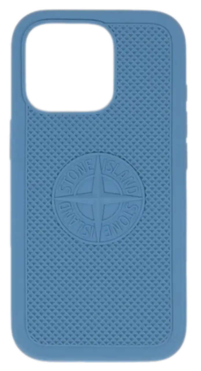 Stone Island Rubberised Silicone Case for iPhone 16 Pro - Steel Blue